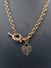 9ct Yellow Gold Heart T-Bar Belcher Necklace - 18" Long - 12.81 Grams