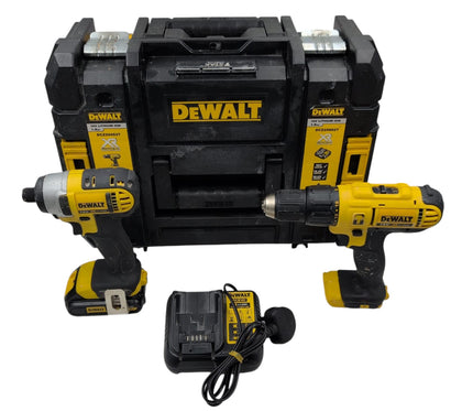 DeWalt 18 Volts Impact and Combi Drill Set with One 1.5AH Battery, Charger and Hard Carry Case