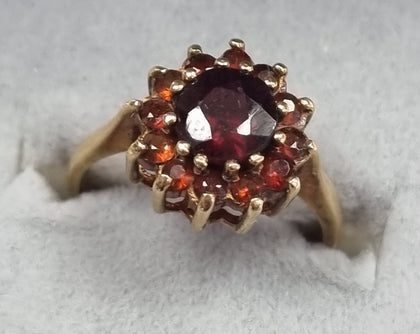 9ct gold ring with garnet