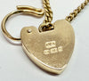 9ct yellow gold curb link bracelet with heart clasp 7"