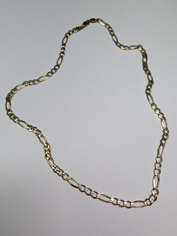 9CT GOLD FIGARO CHAIN 17