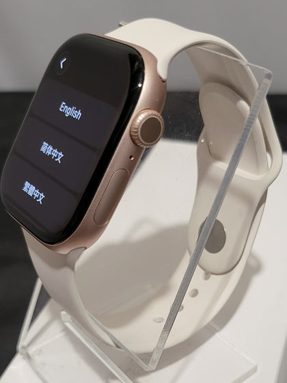 Apple Watch Series 10 (GPS), Rose Gold Aluminium with White M/L Strap, 46mm , 100% Battery Health - Boxed