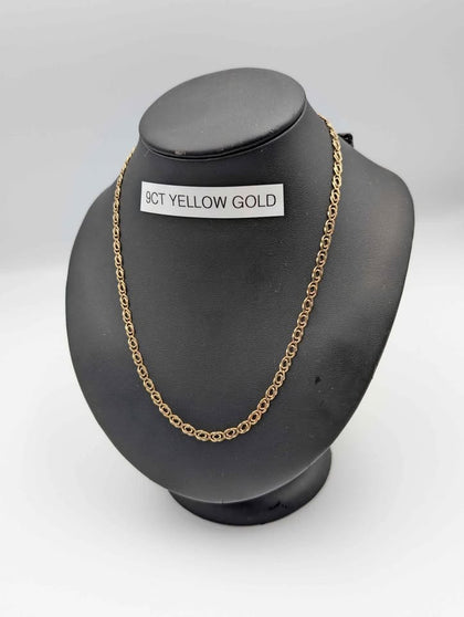 9ct Yellow Gold Double Chain Necklace - 7.08 Grams - 16