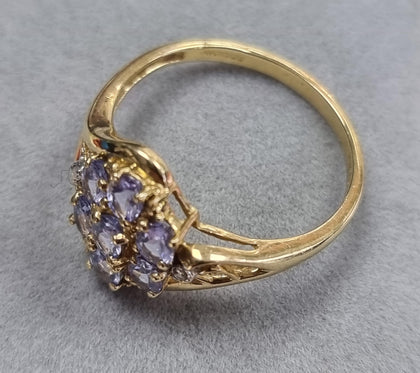 9ct Gold Amethyst Ring Size R1/2