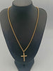 9ct Yellow Gold Belcher Chain Necklace With Crucifix Pendant - 20" Long - 7.65 Grams