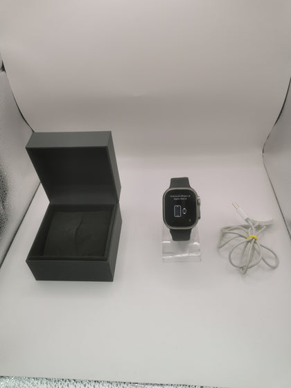 Watch Ultra 2 (Cel) Black Sports Band, Natural Titanium, 49mm,