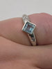 9 CT Diamond hallmarked white gold ring , 2.1 grams - size m box included