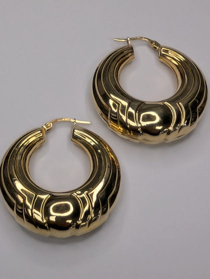 9ct gold bold hoop earrings