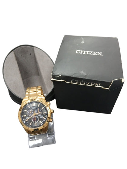 Citizen Eco-Drive (e820-S076471) Men's Gold Chronograph Solar-Powered Watch (Boxed)