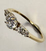 14ct Gold Ring with Clear Stones Size N 1/2