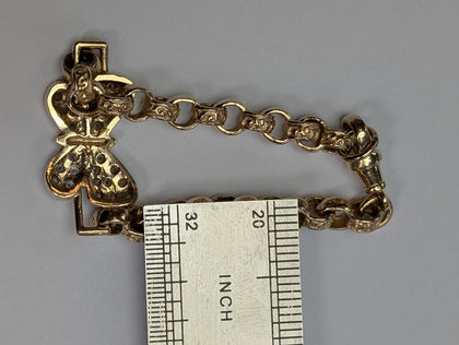 9ct Gold Butterfly Baby Patterned Belcher Bracelet