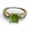 9ct Yellow Gold Peridot Ring - Size O - 2g