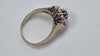 9ct gold sapphire & diamond flower ring "L"
