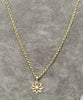 14ct Yellow Gold Belcher Chain & 2 Tone 14ct Gold Daisy Pendant