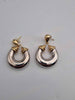 9ct Gold "Charles Garnier" Inspired Bi Coloured Hoop Earrings - 6.16 Grams