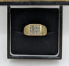 375 9CT Hallmark, Square-Faced Stone Cluster Ring, Size P, 5.13G