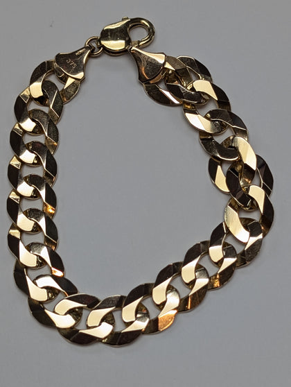 9CT GOLD FLAT CURB BRACELET PRESTON STORE