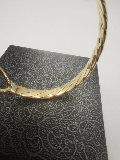 9CT Solid Gold Twist Bangle 33.05G, 375 Hallmarked & Stamped, Width: 3