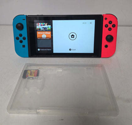 Nintendo Switch Console Neon Red/Blue with 32gb memory Card & 1 Unboxed Game