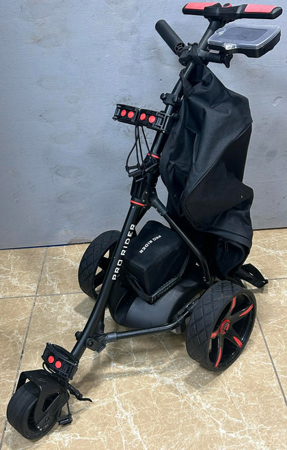 Ex Demo Pro rider 18 hole Lithium Golf Trolley-Black/Red **COLLECTION ONLY**