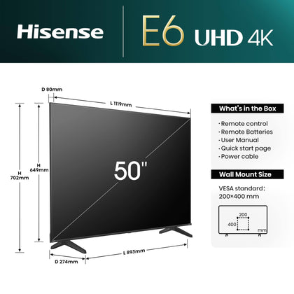 Hisense Smart TV 4K 50