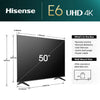 Hisense Smart TV 4K 50" Ultra HD HDR LED Freely TV 50E6NTUK **Collection Only**