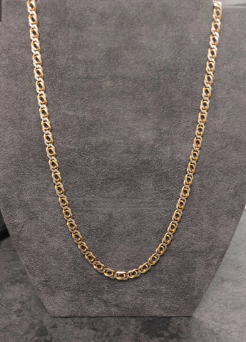 9ct Yellow & White Gold Double Curb Chain 18