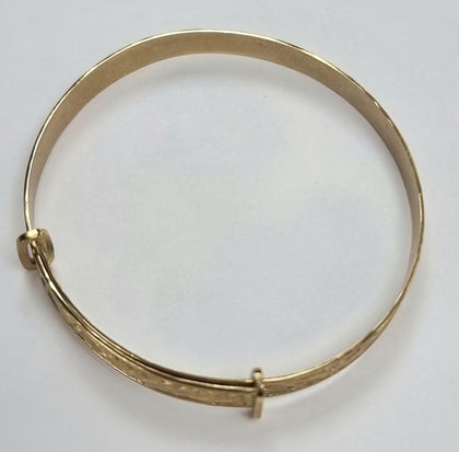 9ct Gold Patterned  Baby Bangle