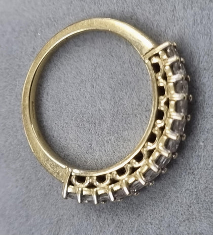 9ct Gold half eternity diamond ring Size L 1/2