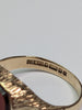 9CT Gold Ring With Red Stone - Size Q