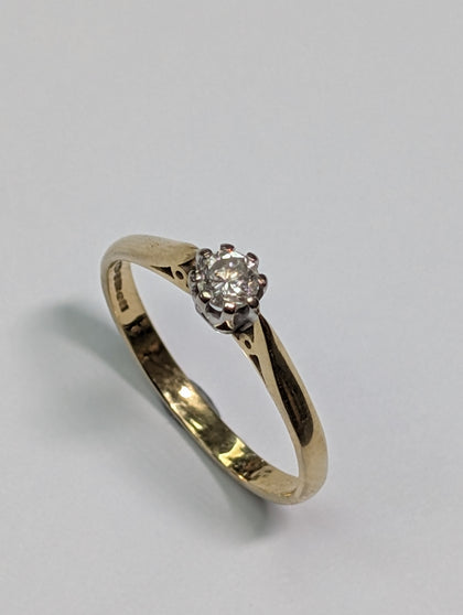 18CT Gold Diamond Engagement Ring .25PTS - Size S