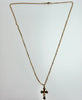 9ct yellow gold cross with chain 18.5"