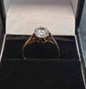 9ct Yellow Gold Ring With Clear Stone - Size P