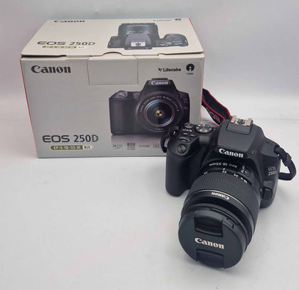 Canon EOS 250D 24.1M + 18mm-55mm III - Includes Charger **BOXED**