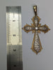 LARGE 9CT WHITE /YELLOW  GOLD CROSS WITH CZ STONES