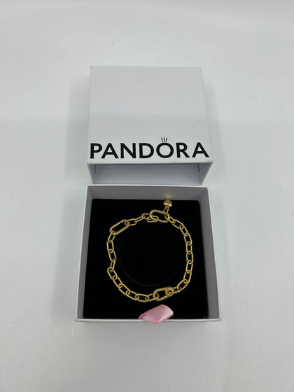 Pandora 14k Gold-Plated Small-Link Chain Bracelet with Heart Charm