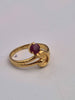 22ct Yellow Gold Ruby Swirl Ring – 2.81g – Size M – Elegant Vintage Style