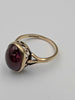 9ct Yellow Gold Ring With Red Stone - 3.73 Grams - Size R