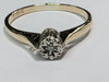 9CT GOLD DIAMOND RING SIZE P