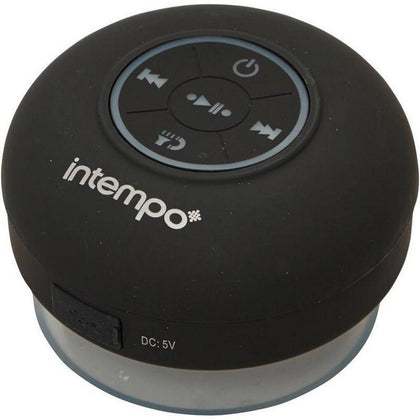 Intempo Bluetooth Wireless Splashproof Shower Speaker Black.