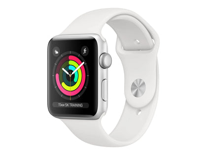Apple Watch Series 3 42mm Silver Aluminum Case with White Sport Band