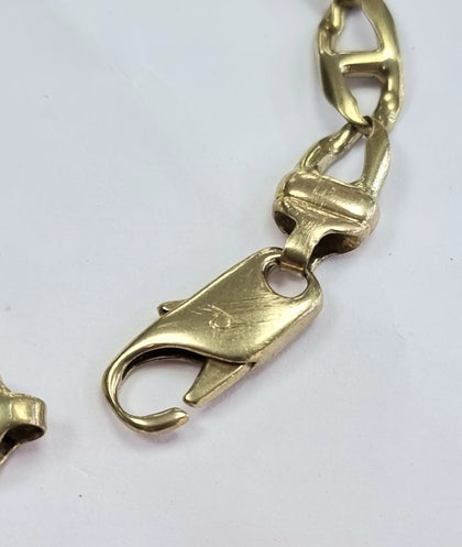 9ct Gold Anchor Link Bracelet 9.5