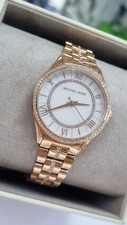 Michael Kors Mini Lauryn Ladies Rose Gold Watch MK3716