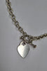 Silver T-bar necklace with silver heart