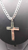 925 Sterling Silver Curb Chain Necklace Cross Pendant - 26" Long - 31.16 Grams **BRAND NEW**