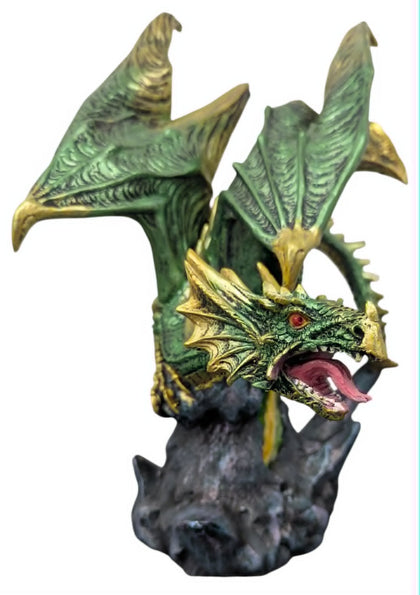 Majestic Green Emerald Dragon Pearched On Rocks *COLLECTION ONLY* !!BRAND NEW!!