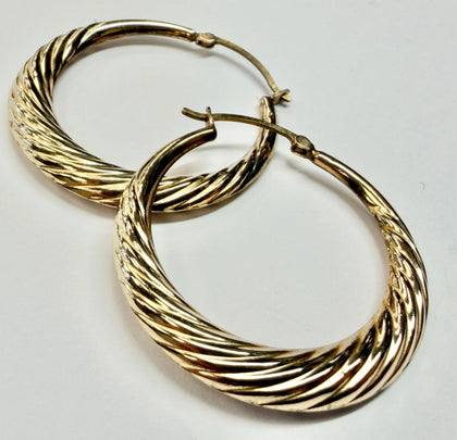 9ct yellow gold hoop earrings