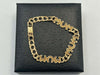 9CT Yellow Gold Curb Link Bracelet With 'Mum', 8'' - 9.5g, Boxed