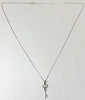 9ct white gold necklace with key pendant 18"