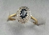 18ct Gold Diamond /Sapphire Ring  "N"